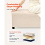 VEVOR Panca Contenitore, Panca con Bottoni Trapuntati e Tasche Laterali, Contenitore Imbottito Ribaltabile con Struttura in Metallo, Pouf da Letto in Lino per Soggiorno, Camera da Letto, Beige