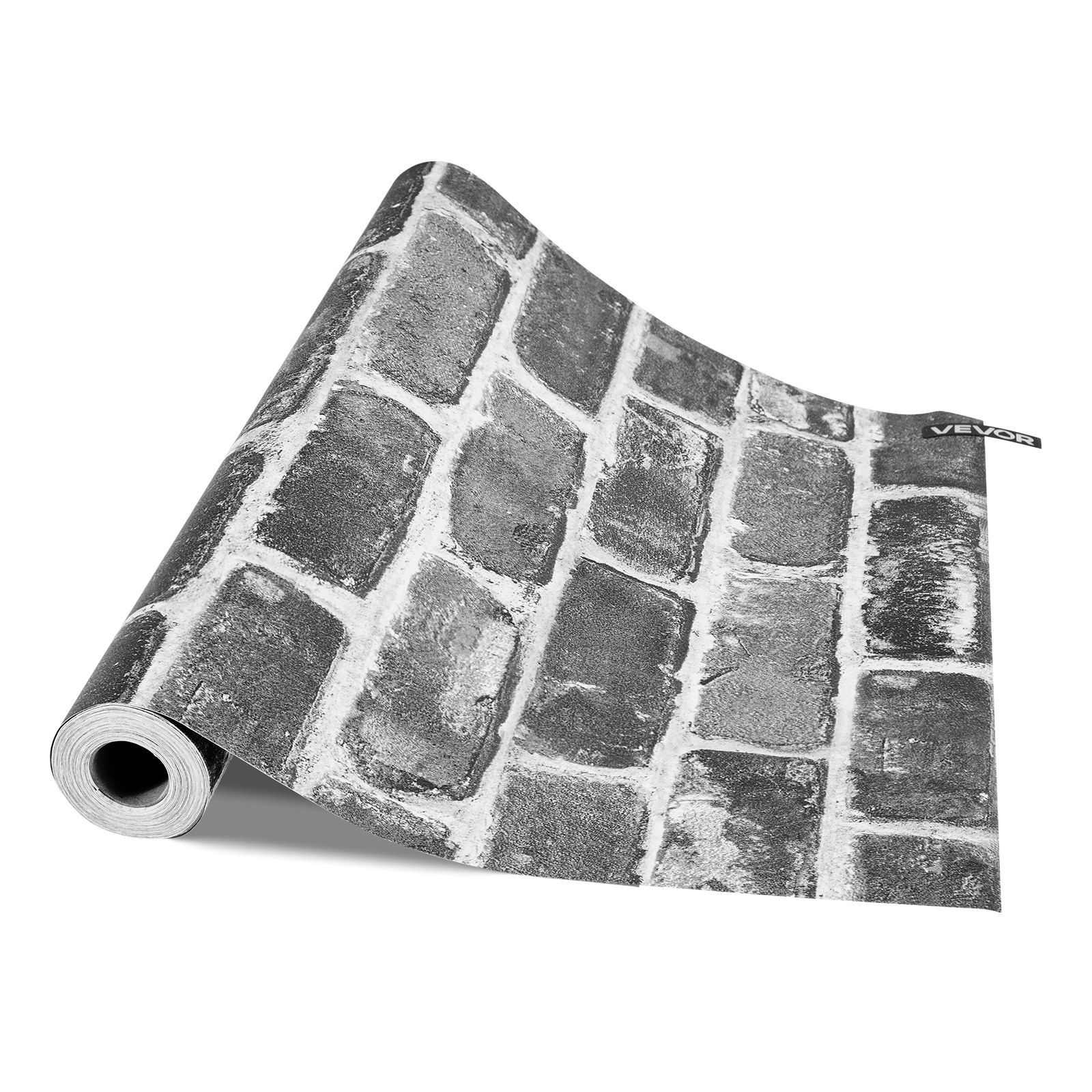 VEVOR Carta da Parati Adesiva Decorativa 45 cm x 10 m, Rotolo di Carta da Parati Autoadesiva in Vinile, Impermeabile, per Rivestimenti Murali, Camere da Letto, Cucine, Mattoni Grigi