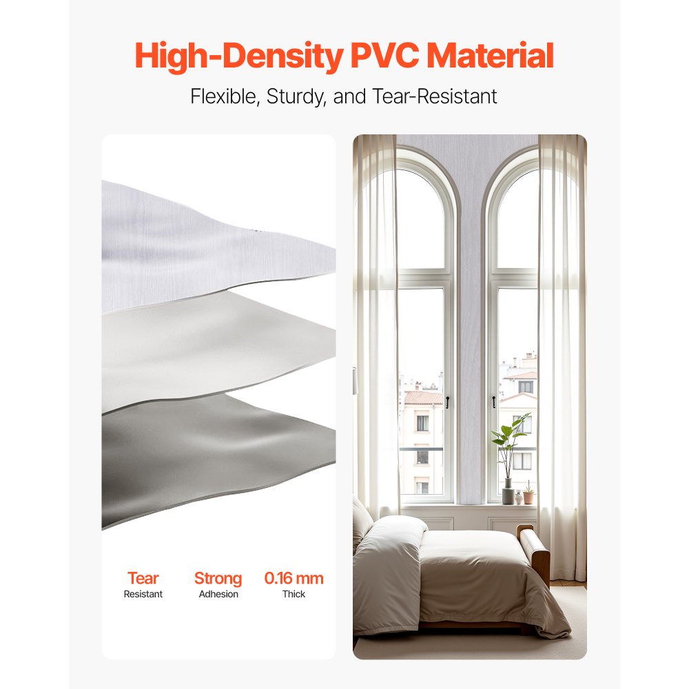 VEVOR Carta da Parati Adesiva Decorativa 45 cm x 10 m, Rotolo di Carta da Parati Autoadesiva in Vinile, Impermeabile, per Rivestimenti Murali, Camere da Letto, Cucine, Uffici, Colore Legno Bianco