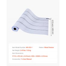 VEVOR Carta da Parati Adesiva Decorativa 45 cm x 12 m, Rotolo di Carta da Parati Autoadesiva in Vinile, Impermeabile, per Rivestimenti Murali, Camere da Letto, Cucine, Uffici, Colore Legno Bianco