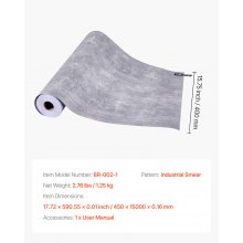 VEVOR Carta da Parati Adesiva Decorativa 40 cm x 15 m, Rotolo di Carta da Parati Autoadesiva in Vinile, Impermeabile, per Rivestimenti Murali, Camere da Letto, Cucine, Uffici, Colore Grigio Scuro