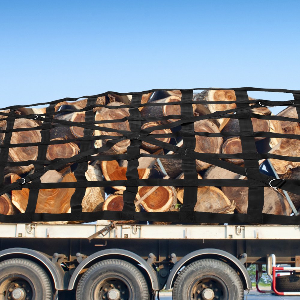 VEVOR Rete di Carico per Tetto da Auto 168x128 cm Griglia di Carico per Cassone di Camioncino con Fibbie a Camma Ganci a S Cinghia Incrociata Griglia Portapacchi per Rimorchio SUV