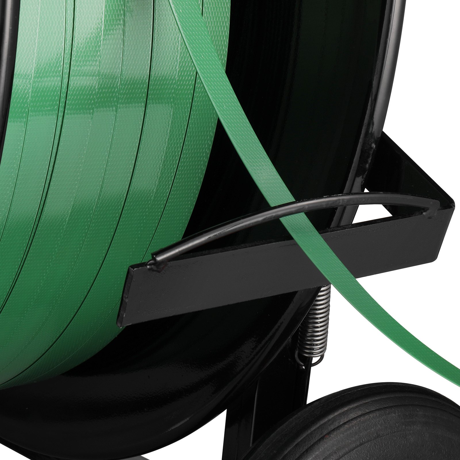 VEVOR Carrello per Reggia, Rotoli di Reggia in PET/PP/Fibra/Acciaio, Carrello Rinforzato per Reggiatura, con Diametro del Nucleo 203 mm o 406 mm Distributore di Reggia, Dotato di Rulli Anti-retrazione