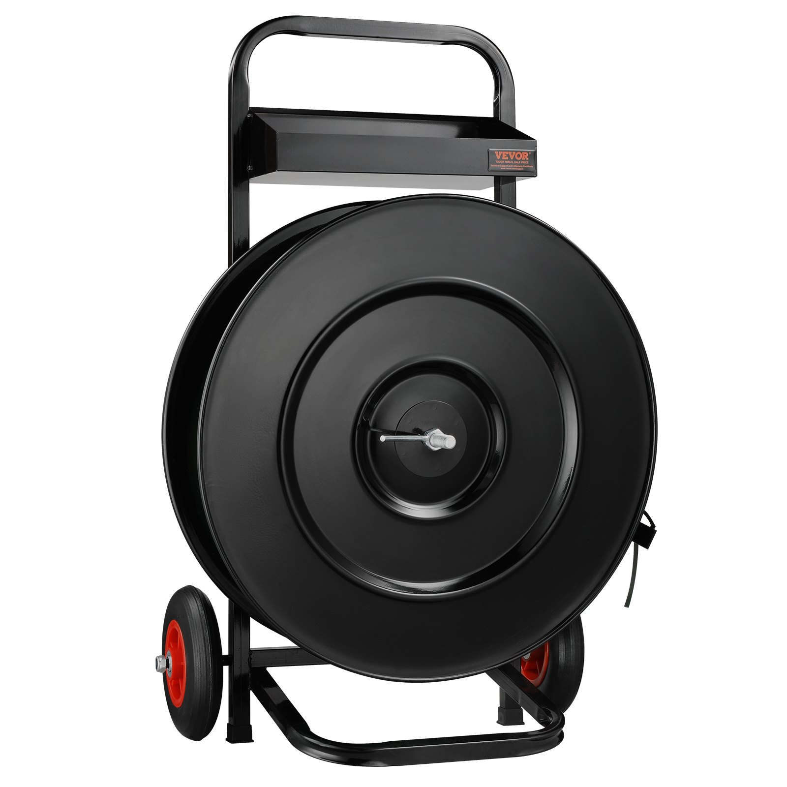 VEVOR Carrello per Reggia, Rotoli di Reggia in PET/PP/Fibra/Acciaio, Carrello Rinforzato per Reggiatura, con Diametro del Nucleo 203 mm o 406 mm Distributore di Reggia, Dotato di Rulli Anti-retrazione