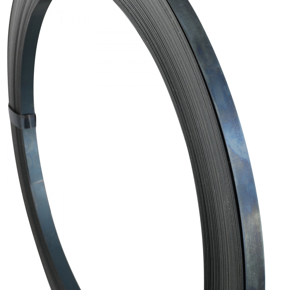 VEVOR Rotolo di Reggia per Imballaggio in Acciaio, 100 m x 12,7 mm x 0,4 mm Reggia Metallica Portatile Resistente, Resistenza alla Rottura 500 kg Rotolo per Reggia per Pallet per Carichi Pesanti, Nero