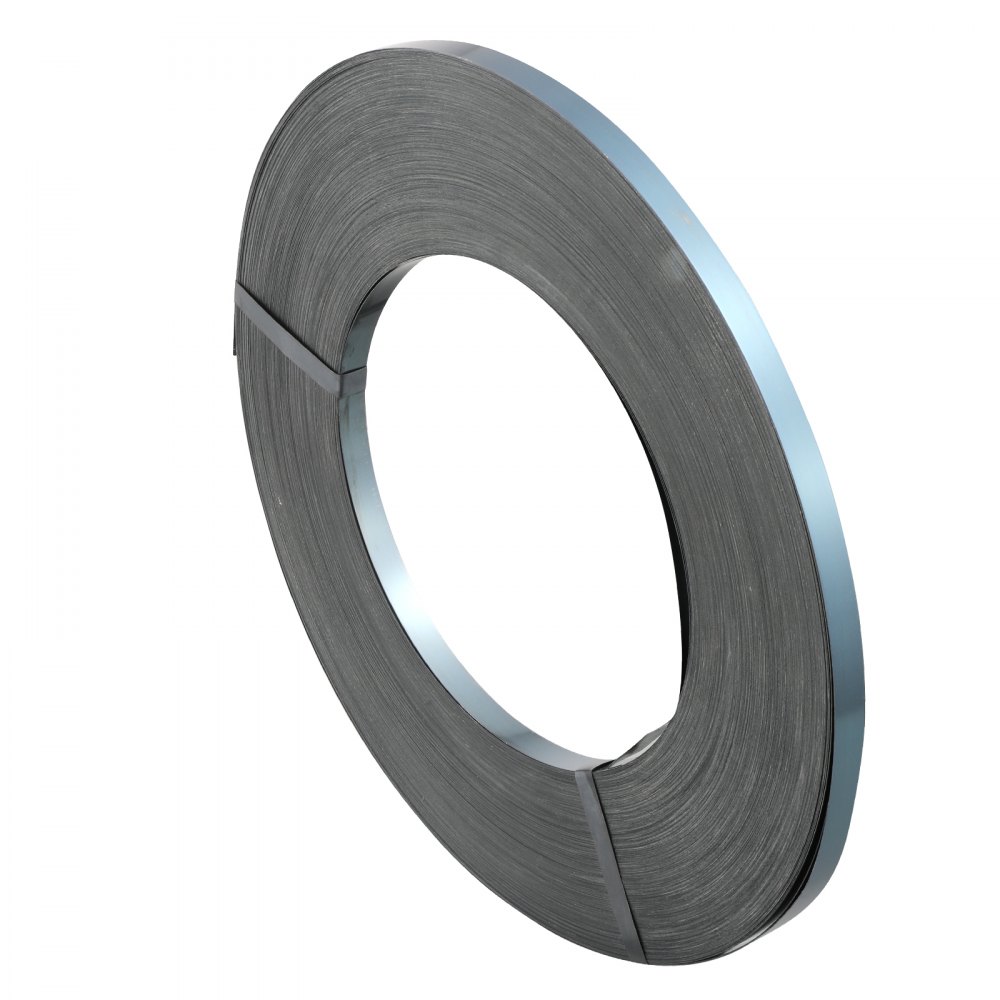 VEVOR Rotolo di Reggia per Imballaggio in Acciaio, 500 m x 19 mm x 0,55 mm Reggia Metallica Portatile Resistente, Resistenza alla Rottura 770 kg Rotolo per Reggia per Pallet per Carichi Pesanti, Nero