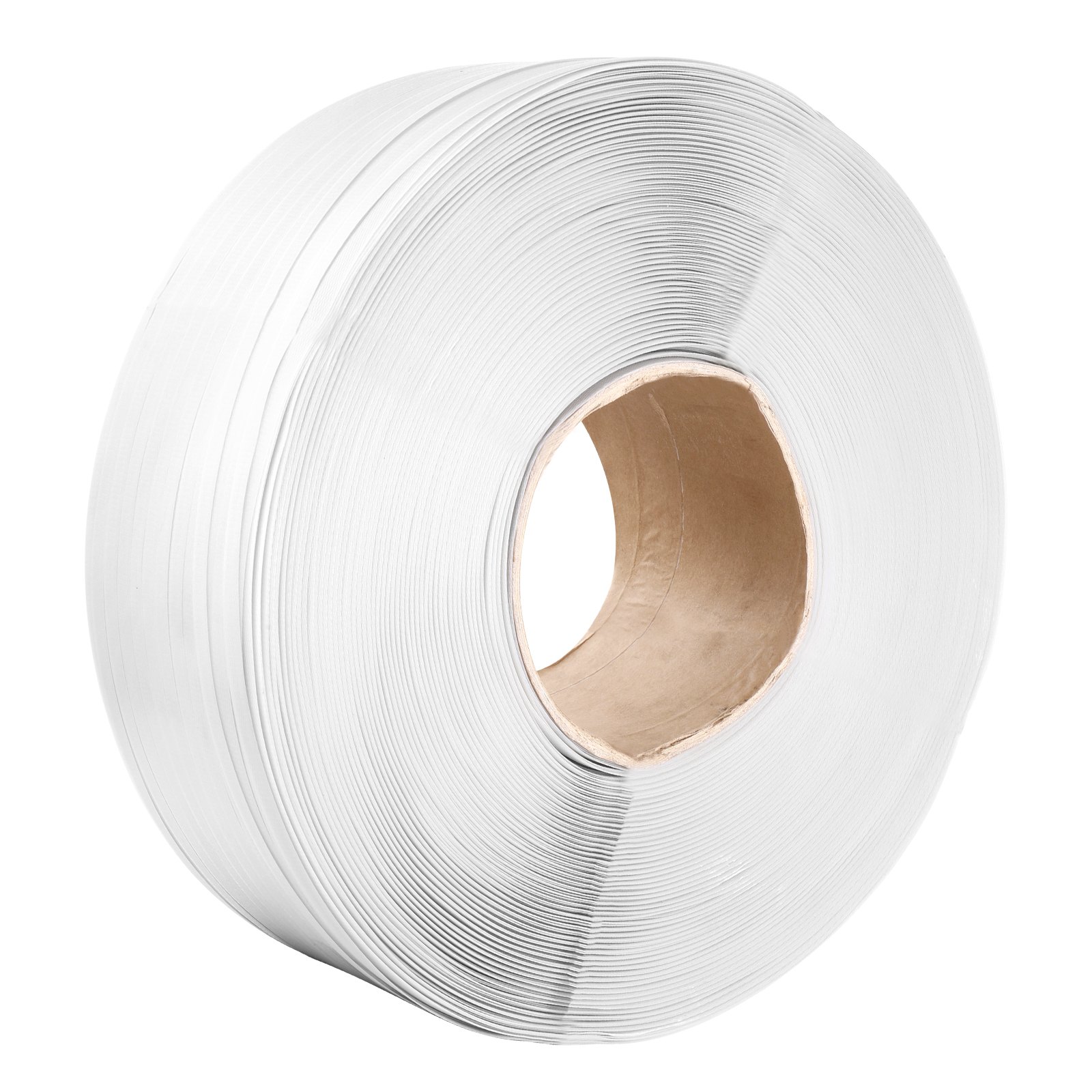 VEVOR Rotolo per Reggia in Polipropilene da Imballaggio, Reggia Portatile Resistente 3000 m x 12,7 mm x 0,8 mm Resistenza alla Rottura 110 kg Rotolo per Reggia per Pallet per Carichi Pesanti, Bianco