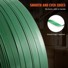 VEVOR Rotolo per Reggia in Poliestere/PET da Imballaggio, Reggia Portatile Resistente 1200 m x 15,9 mm x 0,8 mm Resistenza alla Rottura 450 kg Rotolo per Reggia per Pallet per Carichi Pesanti, Verde