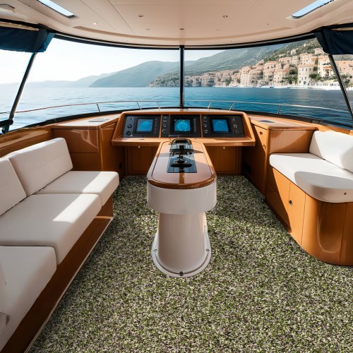 Teak Eva - Rivestimento per pavimento in schiuma di teak, 240 x 90 x 0,6 cm, antiscivolo per barca Yacht Marine Decking (blu, con scanalature nere