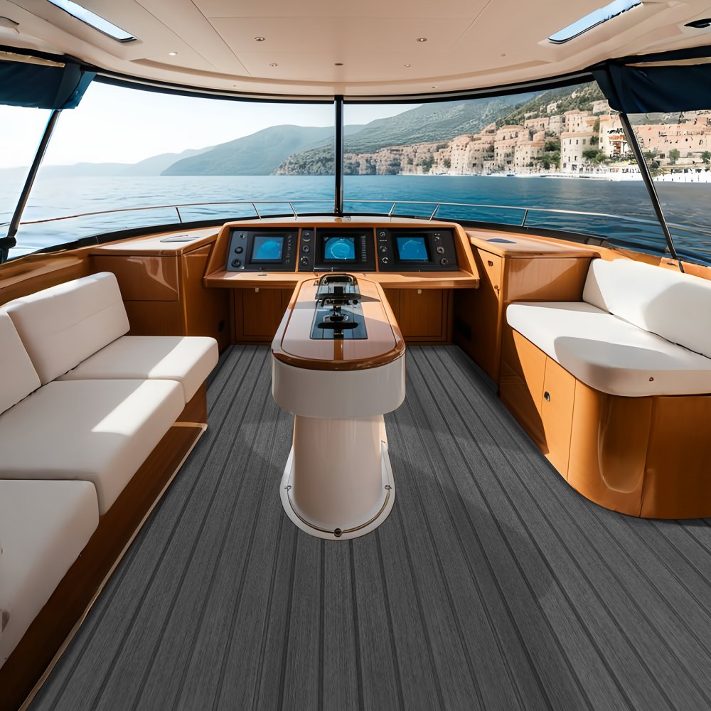 VEVOR Pavimento per Barca in Schiuma EVA per Coperta di Barca 2400x600x6mm Pavimento Autoadesivo Antiscivolo 14400 cm² Tappeto Marino per Barche, Yacht, Pontoni, Coperte di Kayak