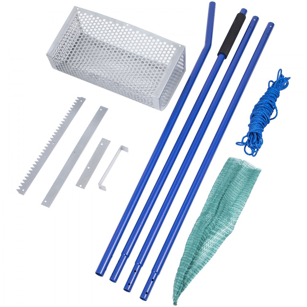 VEVOR Spazzolatrice per Prati Sintetici Pettine 420x40x18 cm Spazzolatrice Blu per Prati Artificiali con corda da 20m e Borsa a Rete Rastrello per