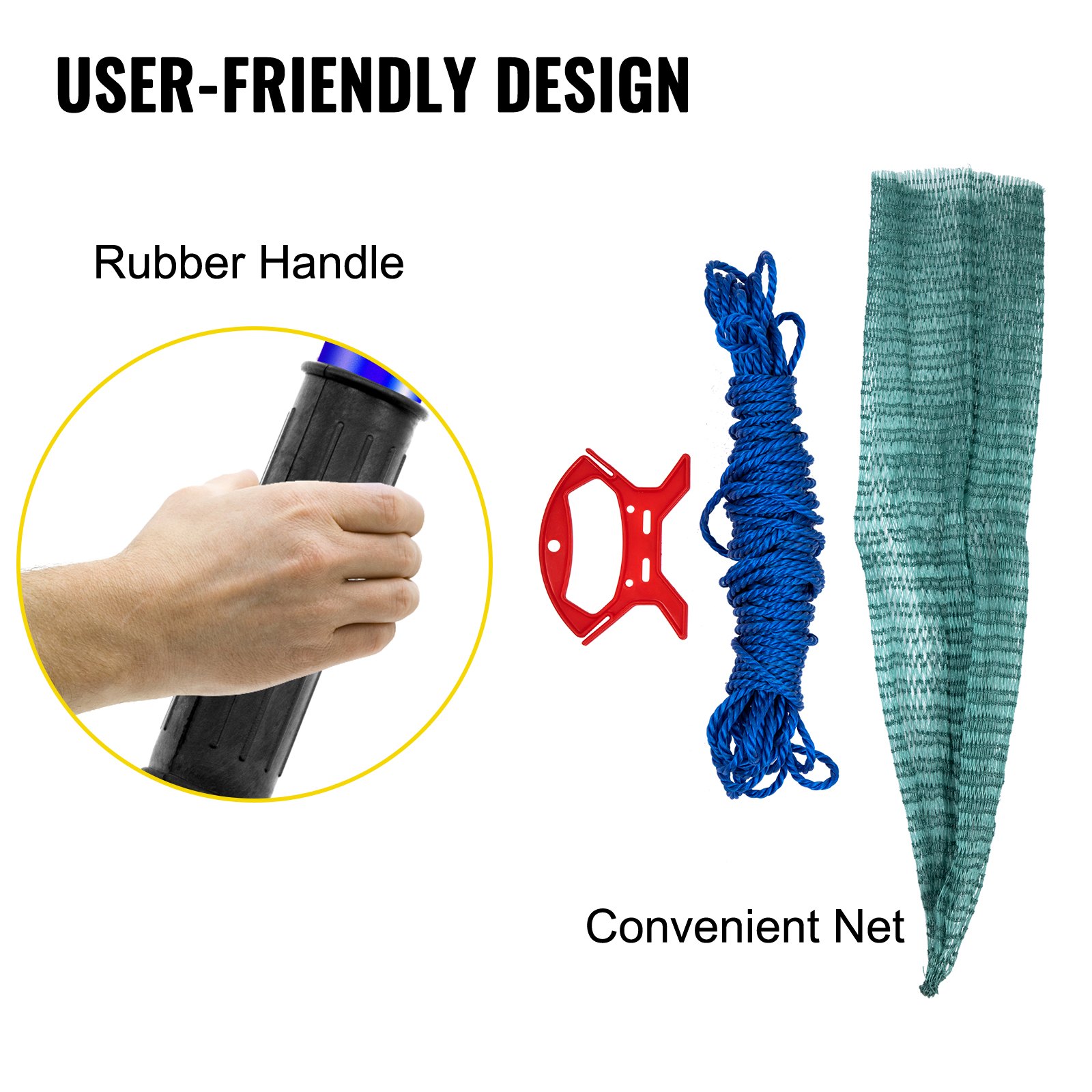 VEVOR Spazzolatrice per Prati Sintetici Pettine 420x40x18 cm Spazzolatrice Blu per Prati Artificiali con corda da 20m e Borsa a Rete Rastrello per