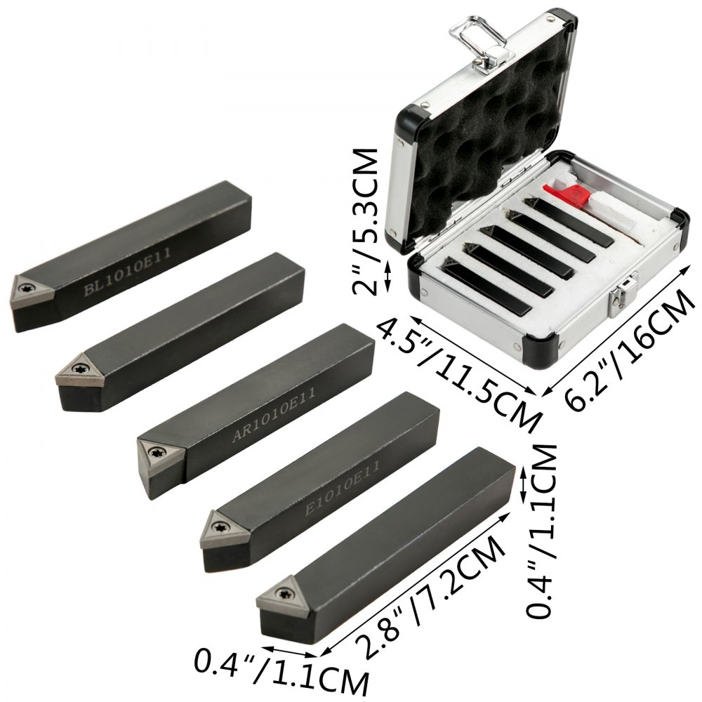 Utensili Tornio 10mm 5 Pezzi Inserti Pertornioutensiliindicizzabili Colore Nero