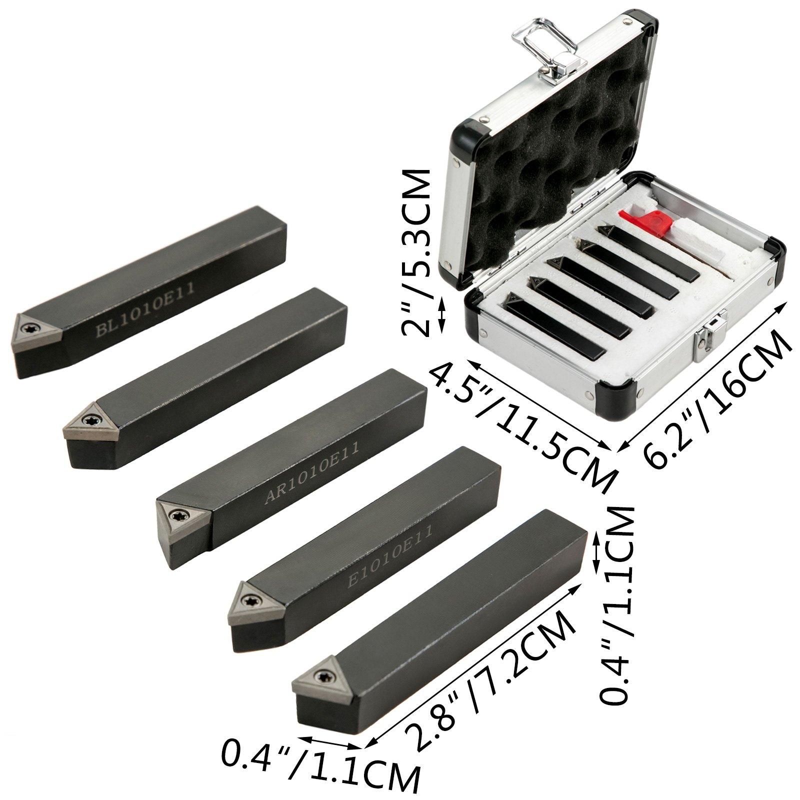 Utensili Tornio 10mm 5 Pezzi Inserti Pertornioutensiliindicizzabili Colore Nero