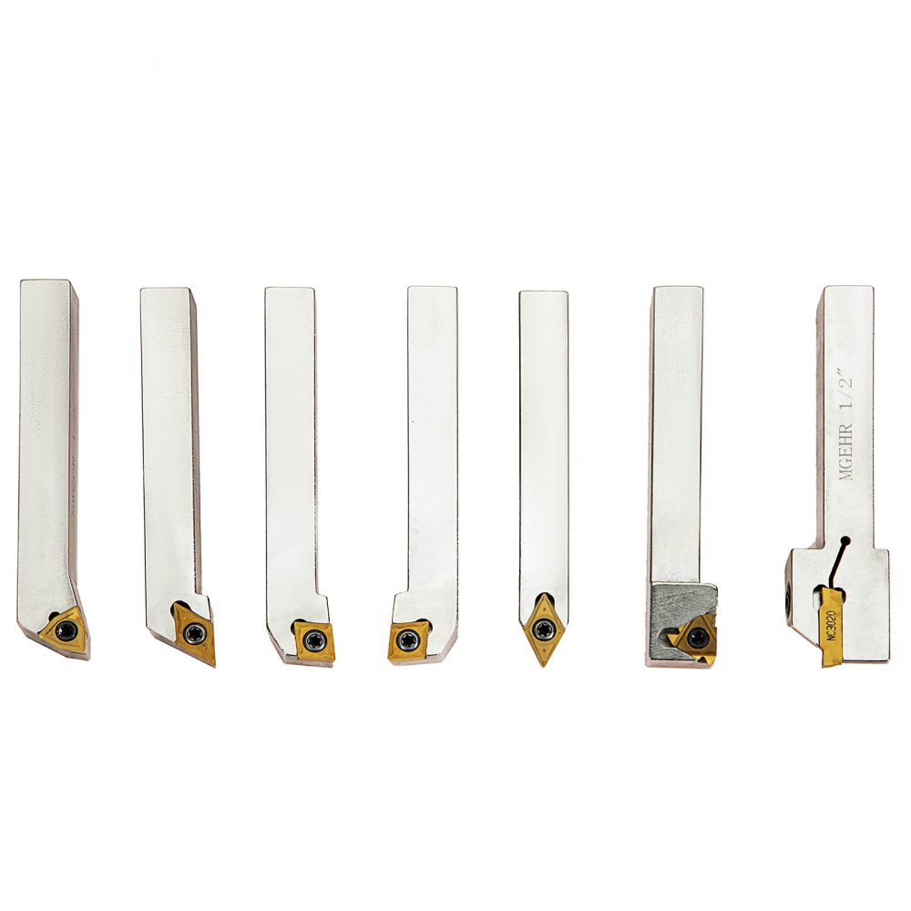 Utensili Tornio 12,7mm 1/2pollici 7 Pezzi Inserti Zincato Utensili Indicizzabili