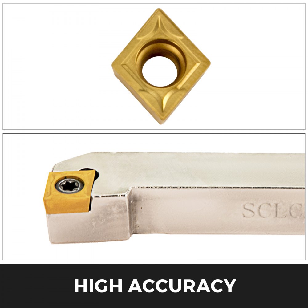 Utensili Tornio 12,7mm 1/2pollici 7 Pezzi Inserti Zincato Utensili Indicizzabili