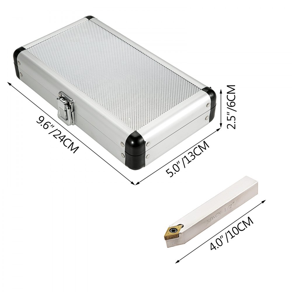 Utensili Tornio 12,7mm 1/2pollici 7 Pezzi Inserti Zincato Utensili Indicizzabili