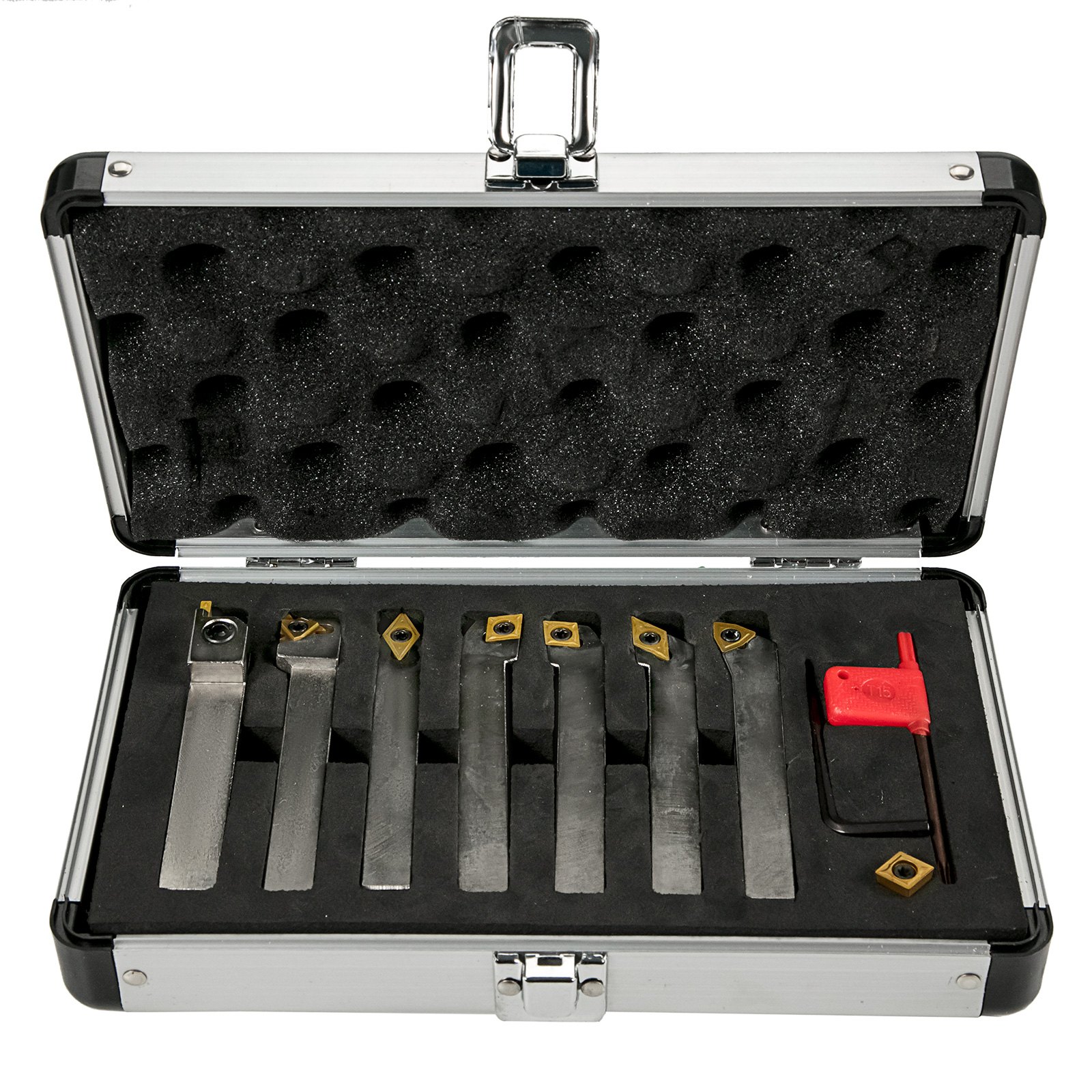 Utensili Tornio 12,7mm 1/2pollici 7 Pezzi Inserti Zincato Utensili Indicizzabili