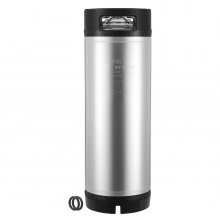 VEVOR Fusto di Birra con Chiusura a Sfera, 19 L Fusti per Bevanda Fredda SUS304 con Doppia Maniglia in Gomma e Fondo in Gomma Resistente, Attrezzatura per Produzione di Birra, 1 Pezzo