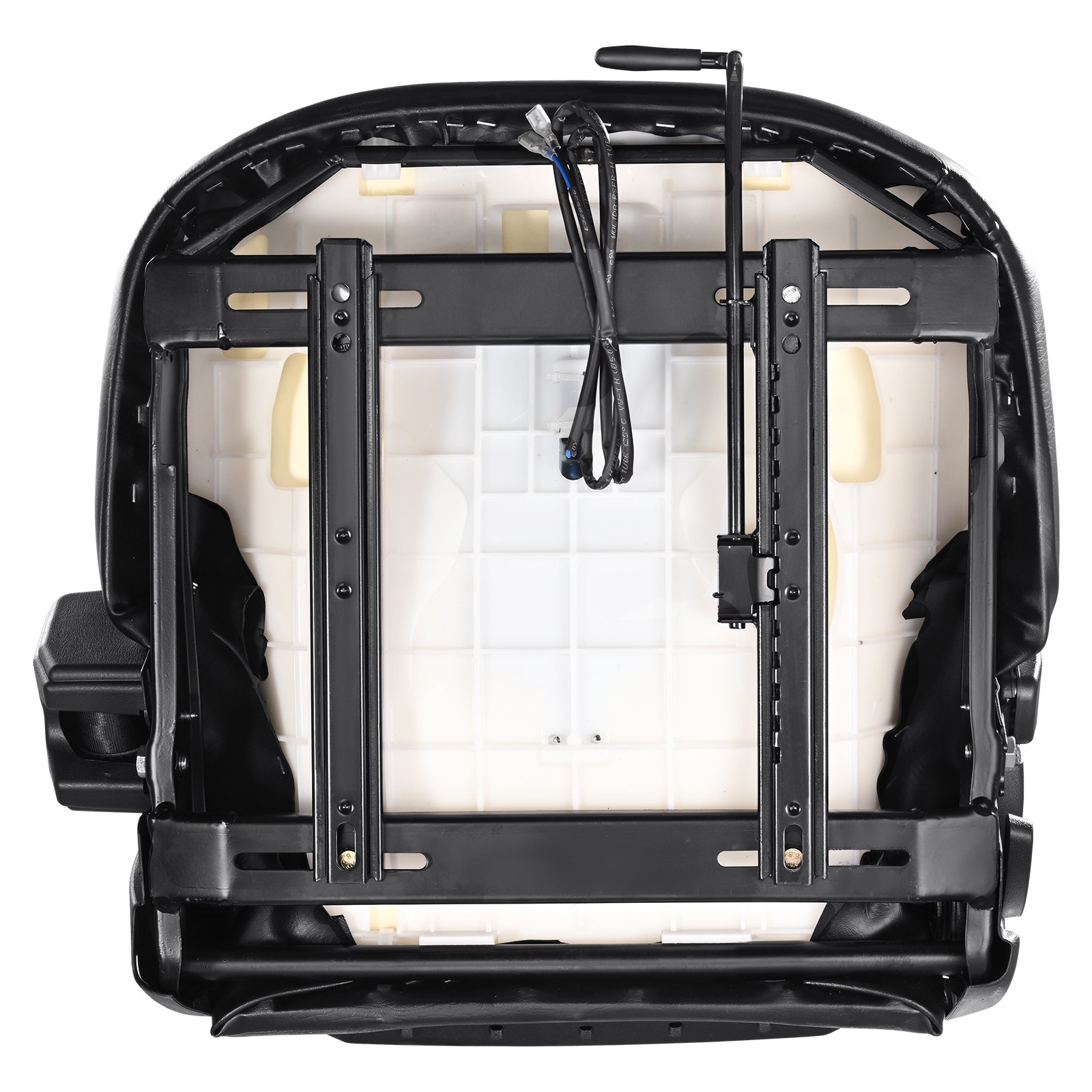 VEVOR Sedile Universale per Carrello Elevatore, Sedile per Trattore con Schienale ad Angolo Regolabile, Microinterruttore e Cintura di Sicurezza, Sedile Avvolgente per Carrello Elevatore per Trattore