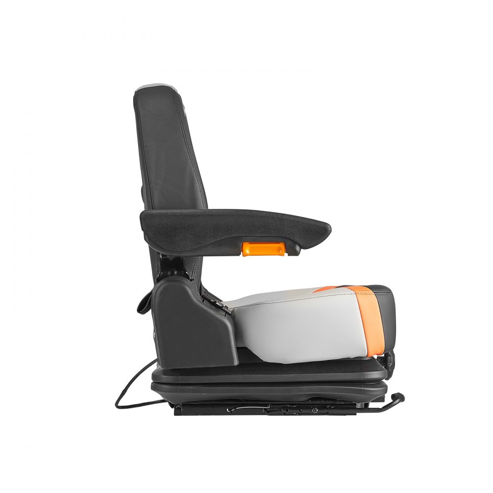 VEVOR Sedile Universale per Carrello Elevatore, con Schienale Regolabile, Bracciolo e Cintura di Sicurezza, Sedile per Trattore Pieghevole Sicuro con Microinterruttore, per Tosaerba per Minipale