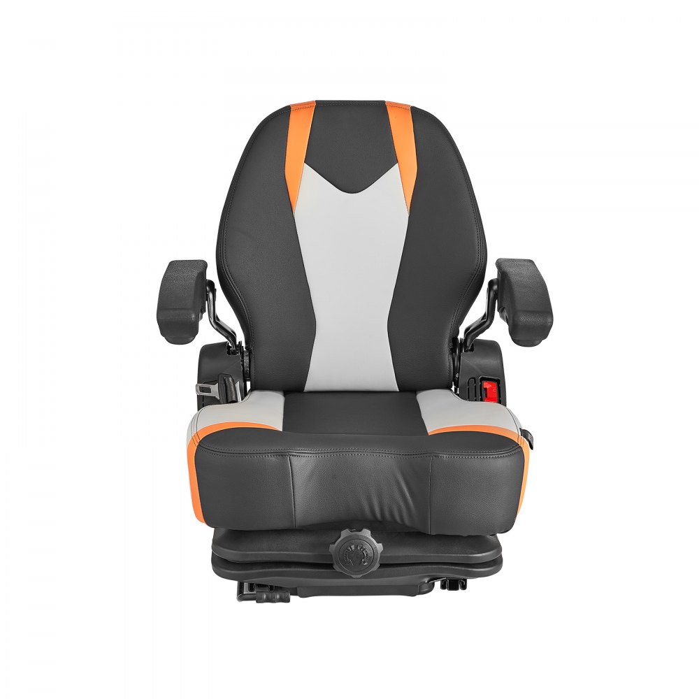 VEVOR Sedile Universale per Carrello Elevatore, con Schienale Regolabile, Bracciolo e Cintura di Sicurezza, Sedile per Trattore Pieghevole Sicuro con Microinterruttore, per Tosaerba per Minipale