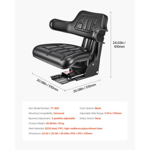 Sedile Universale Per Carrello Elevatore, Sedile Del Trattore