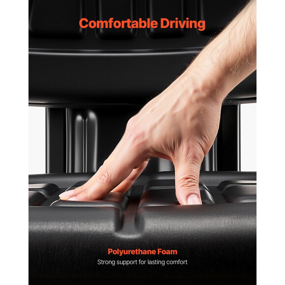 VEVOR Sedile Universale per Carrello Elevatore con Microinterruttore, Sedile con Sospensione Impermeabile per Trattore, Schienale Regolabile, Poggiatesta e Cintura di Sicurezza, per Minipale, Tosaerba