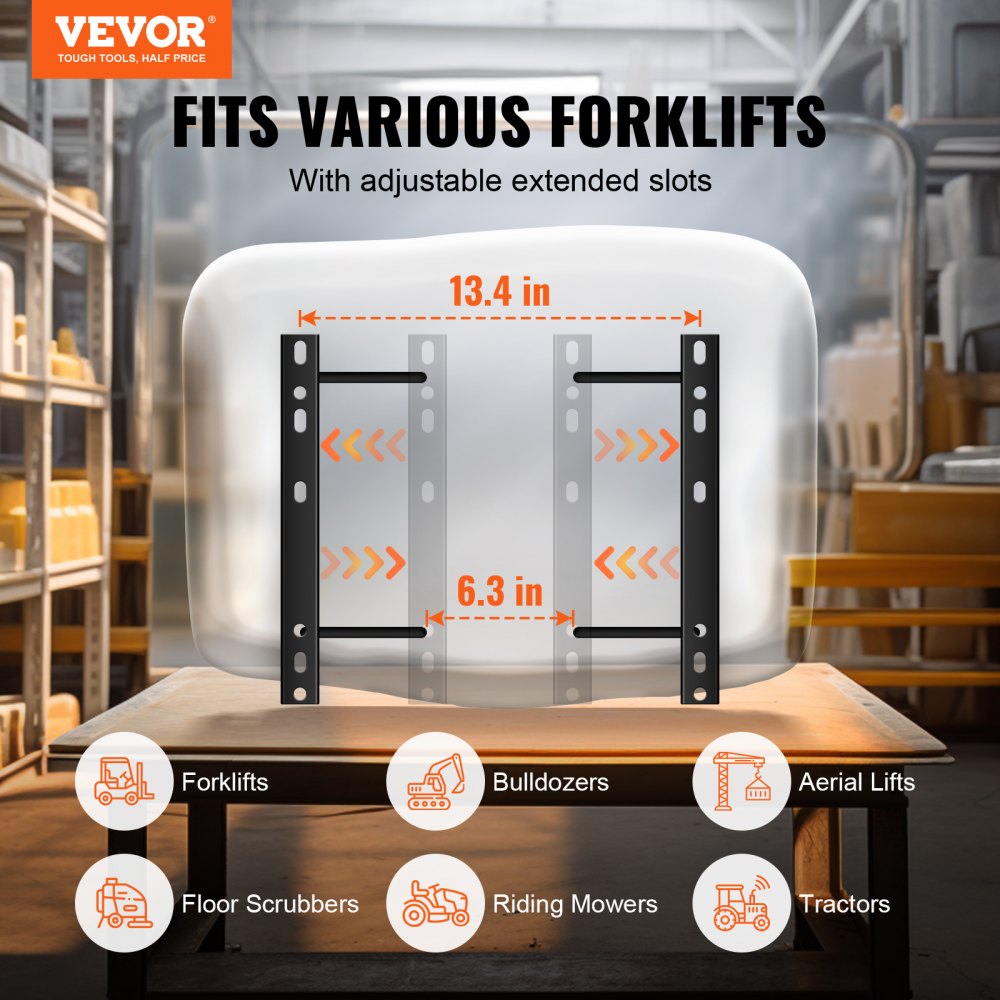 VEVOR Sedile Universale per Carrello Elevatore Sedile per Trattore con Microinterruttore Fori Drenaggio Fessura Estesa 160-340mm Sedile Comodo per Caricatore Escavatore Tosaerba, Sedile per Trattore