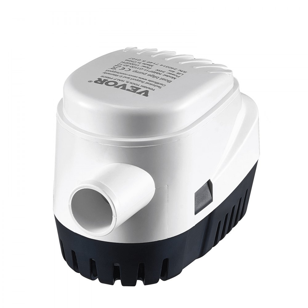 VEVOR Bilge Pump, 1100 GPH 12 V, Bilge Pump for Boats with Float Switch, 29 mm Outlet Diameter, Small Boat Bilge Pump, Electric Marine Bilge Pump for Boats, Ponds, Pools, Basements