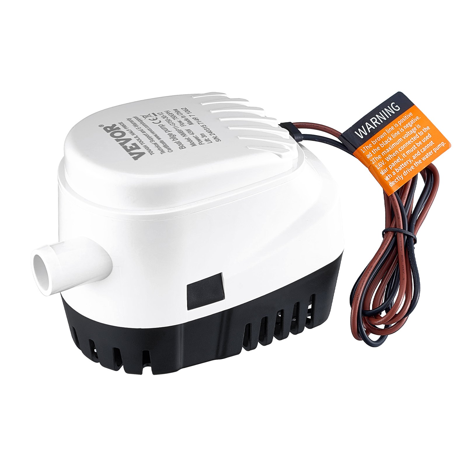 VEVOR Bilge Pump, 1100 GPH 12 V, Bilge Pump for Boats with Float Switch, 29 mm Outlet Diameter, Small Boat Bilge Pump, Electric Marine Bilge Pump for Boats, Ponds, Pools, Basements