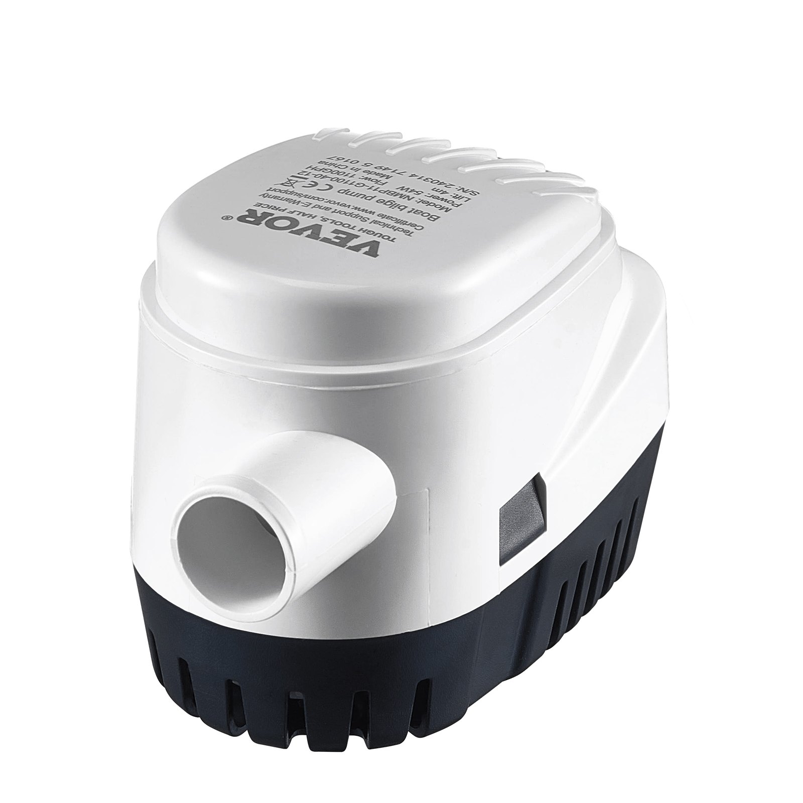 VEVOR Bilge Pump, 1100 GPH 12 V, Bilge Pump for Boats with Float Switch, 29 mm Outlet Diameter, Small Boat Bilge Pump, Electric Marine Bilge Pump for Boats, Ponds, Pools, Basements