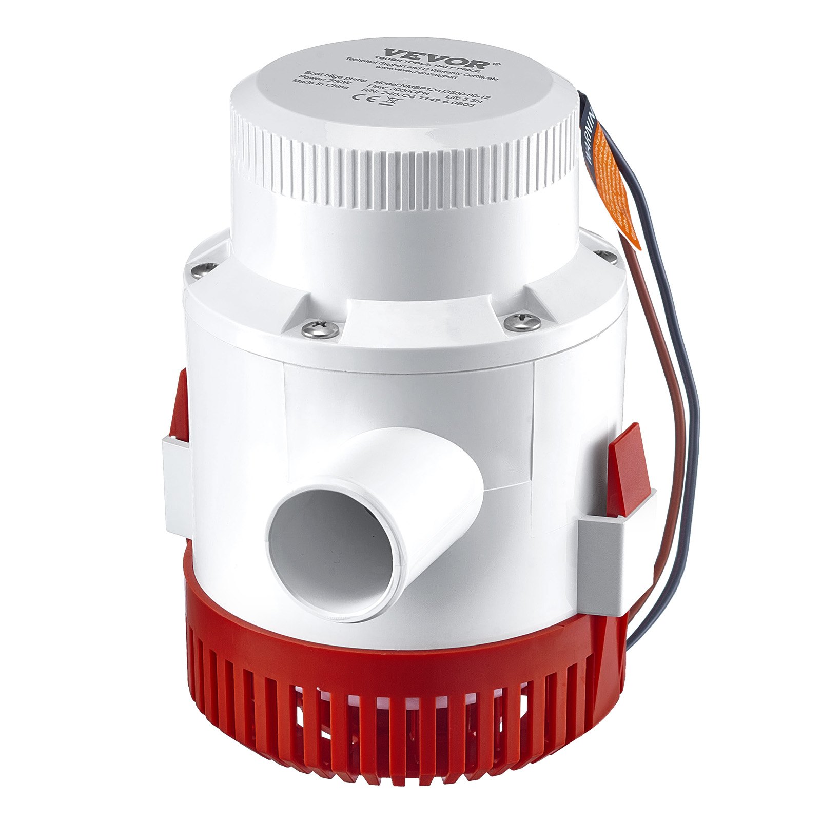 VEVOR Bilge Pump, 3000 GPH 12V Automatic Bilge Pump for Boats with Switch, 40mm Outlet Diameter, Small Boat Bilge Pump, Electric Marine Bilge Pump for Boats, Ponds, Pools, Basements