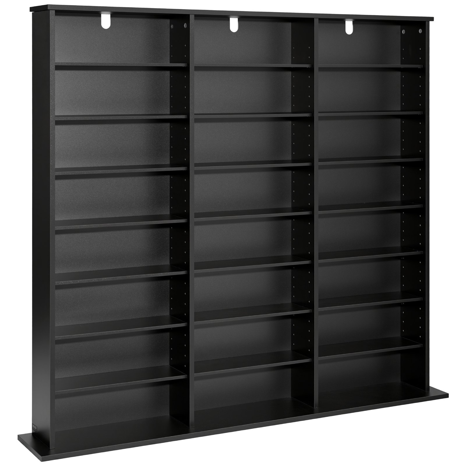 VEVOR Mobiletto Armadietto 142 x 22 x 130 cm Porta DVD CD Libri Giochi Multimediale 24 Scomparti 8 Ripiani, Armadio Autoportante Salvaspazio per CD DVD Dischi di Giochi per Studio Soggiorno Casa, Nero