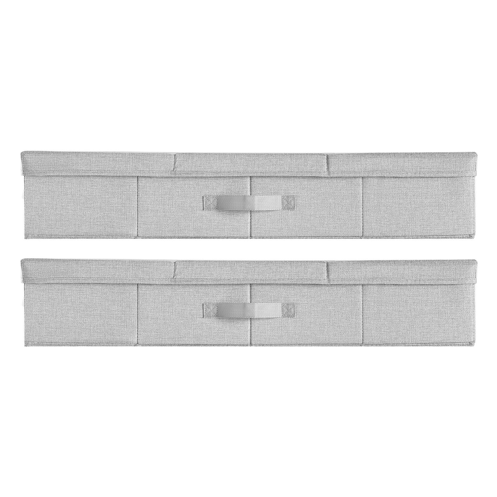 VEVOR Contenitore Sottoletto con Coperchi, 805 x 405 x 155 mm, Organizzatore Portaoggetti Sottoletto, Contenitori Scorrevoli Pieghevoli per Vestiti, Scarpe, Coperte, Confezione da 2, 48 L