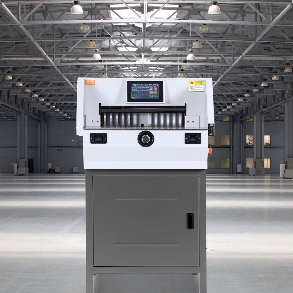 VEVOR Tagliacarte Elettrico Idraulico Tagliacarte Larghezza Taglio 482,6mm Spessore Taglio 80mm, Tagliacarte Elettrico Controllo Numerico Schermo a Tocco da 7 Pollici, Taglierina Idraulica Automatica