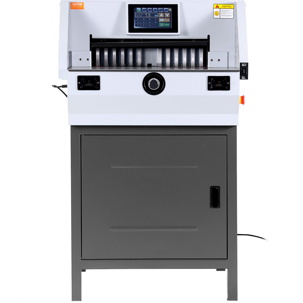 VEVOR Tagliacarte Elettrico Idraulico Tagliacarte Larghezza Taglio 482,6mm Spessore Taglio 80mm, Tagliacarte Elettrico Controllo Numerico Schermo a Tocco da 7 Pollici, Taglierina Idraulica Automatica