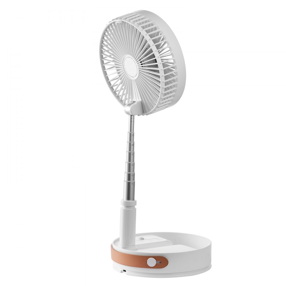 VEVOR Ventilatore Portatile Ricaricabile USB 194mm con Telecomando Cavo Type-C, Ventilatore da Tavolo Silenzioso Pieghevole Regolabile 4 Velocità 7200 mAh per Viaggio Campeggio Ufficio Colore Bianco