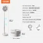 VEVOR Ventilatore Portatile Ricaricabile USB 194mm con Telecomando Cavo Type-C, Ventilatore da Tavolo Silenzioso Pieghevole Regolabile 4 Velocità 7200 mAh per Viaggio Campeggio Ufficio Colore Bianco