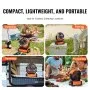 VEVOR Ventilatore Portatile Ricaricabile USB 210 mm con Telecomando Luce LED, Ventilatore Girevole Silenzioso Pieghevole Regolabile 4 Velocità 20000 mAh per Viaggio Campeggio Ufficio Arancione/Nero