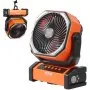 VEVOR Ventilatore Portatile Ricaricabile USB 210 mm con Telecomando Luce LED, Ventilatore Girevole Silenzioso Pieghevole Regolabile 4 Velocità 20000 mAh per Viaggio Campeggio Ufficio Arancione/Nero