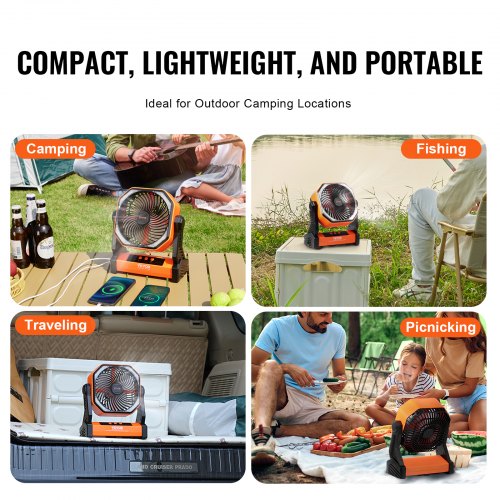 Ventilatore portatile 8 pollici, con batteria ricaricabile e lanterna LED, 4 velocità regolabili, USB, ideale per viaggi, camera letto, casa SucceBuy | Leroy Merlin Ventilatore portatile 8 pollici, con batteria ricaricabile e lanterna LED, 4 velocità regolabili, USB, ideale per viaggi, camera letto, casa SucceBuy | Leroy Merlin