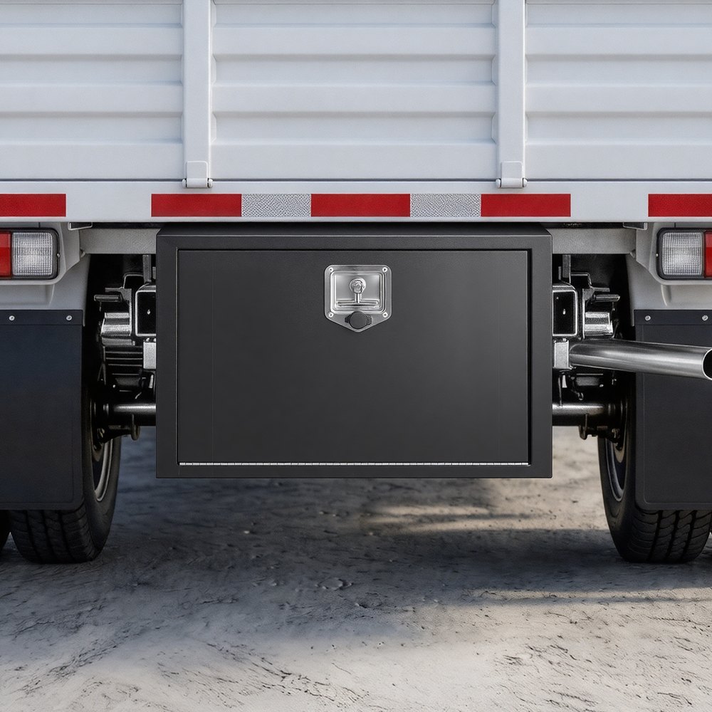 VEVOR Cassetta Porta Attrezzi Sottopianale per Camion Rimorchio Furgone, Cassapanca Portaoggetti Sotto il Pianale di Veicoli 914 x 457 x 457 mm in Acciaio con Serratura, Cassetta per Attrezzi Auto