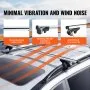 VEVOR Universal Roof Rack, Aluminum Crossbars for Cars, 90 kg Load Capacity, for Raised Side Rails with Gap, Suitable for Roof Beam Inner Distance 19-118 cm, Tube Diameter 28-68 mm