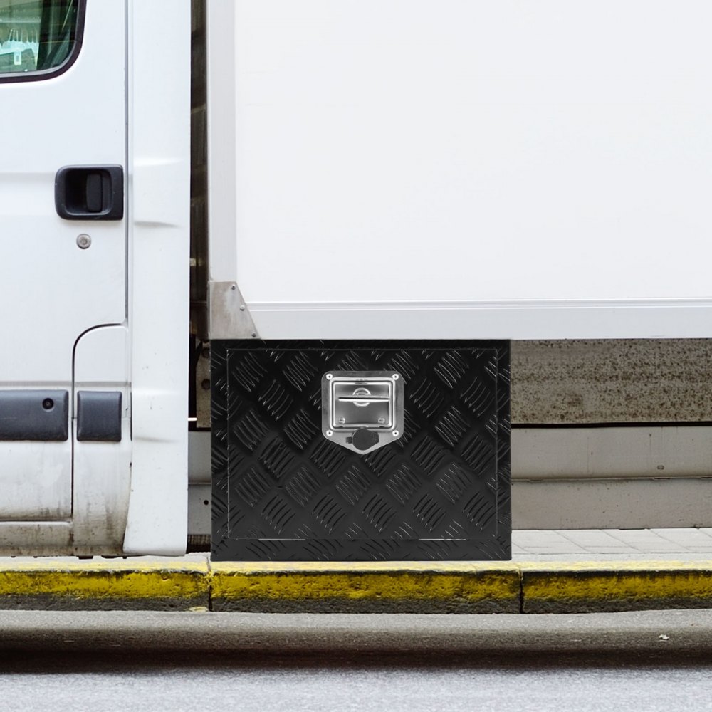 VEVOR Cassetta porta attrezzi per camion autocarro sottoscocca, Cassetta degli attrezzi 46x32x36cm, Scatola portaoggetti per pick-up, Lega di alluminio, Cassetta porta attrezzi carico 20 kg