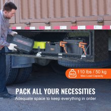 VEVOR Cassetta porta attrezzi per camion autocarro sottoscocca, Cassetta degli attrezzi 1524x432x457 mm, Scatola portaoggetti per pick-up, Materiale di alluminio, Cassetta porta attrezzi carico 50 kg