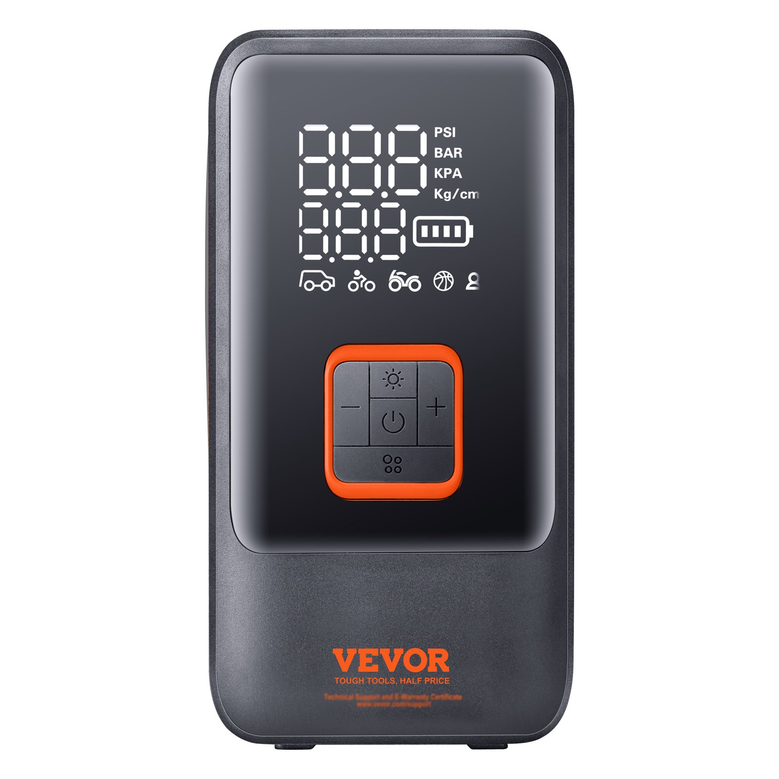 VEVOR Mini Gonfiatore per Pneumatici Auto 12000mAh Compressore d'Aria Portatile a Doppio Cilindro con Indicatore di Pressione LCD Luce LED Gonfiatore Portatile Elettrico Pneumatici per Bicicletta Auto