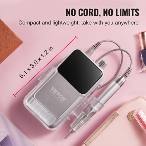 Kit Di Lime Per Trapano Elettrico Per Unghie, 45000 RPM Elettrico Nail Drill Macchina Ricaricabile Portatile Gel Acrilico Unghie Manicure Pedicure Lucidatura Forma Dispositivo Di Cura Del Salone Per M - Foto 6