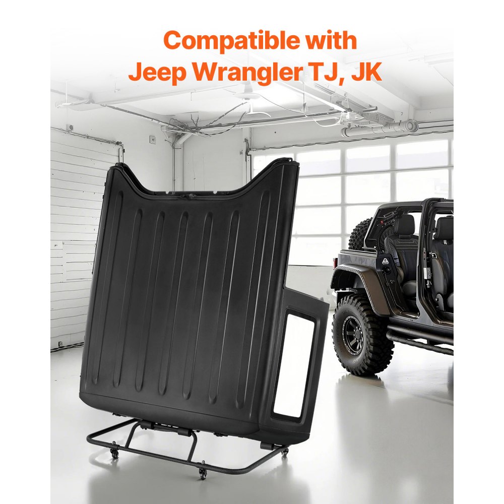 VEVOR Carrello Portaoggetti Rigido con Verniciatura a Polvere, Carrello Portaoggetti per Portiera Auto, con 3 Fori Regolabili e Imbottitura Morbida Ispessita, per Jeep Wrangler TJ, JK, JL, JT