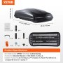 VEVOR Car Roof Box, Roof Luggage Box, Storage Box 370 L, ABS Hard Shell Roof Rack Storage Box with Double-Sided Opening and 2 Reinforced Straps, Luggage Storage Box for SUVs